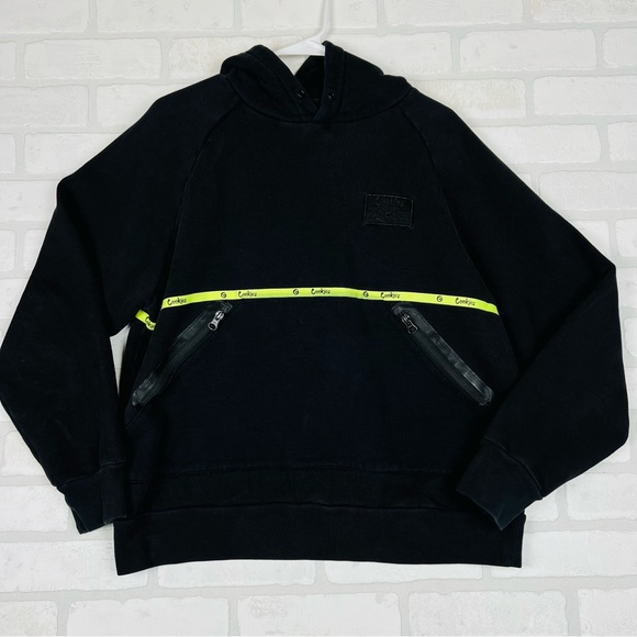 Cookies‎ Tech Pack Black Pullover Hoodie Mens Sz Medium Streetwear Skater Pocket - Picture 6 of 12